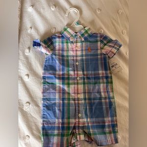 New boys Ralph Lauren romper short sleeves 6m